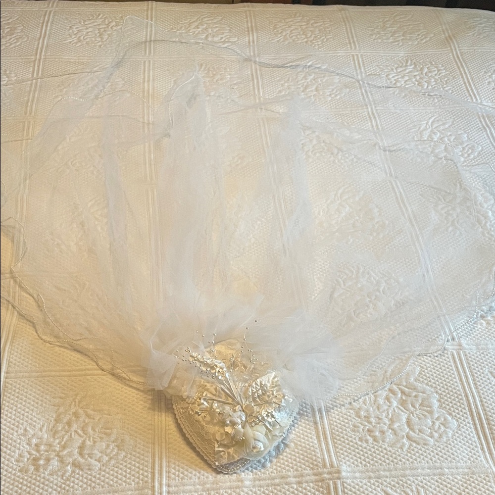 Elegant White Lace Wedding Dress with Veil - Picture 8 of 12